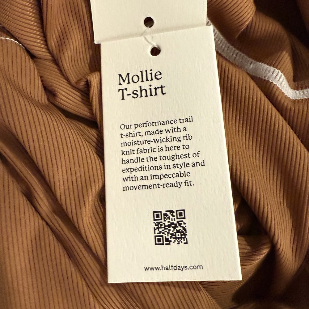 Halfdays Mollie Performance T Shirt Womens XL Nuthatch Brown Hiking Gym New‎ - Picture 7 of 8